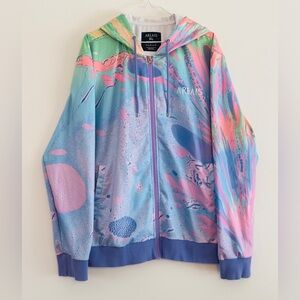 Unisex Vibrant Tie-Dye inspired Hoodie Full Zip/ Winter Jacket